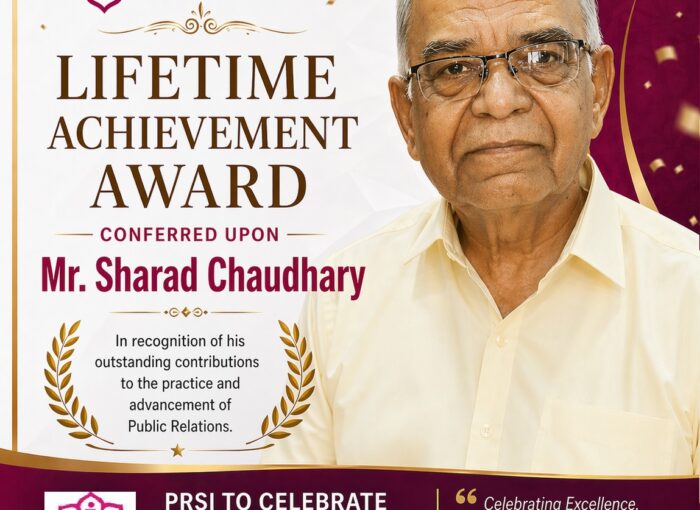 नागपुर : PRSI द्वारा श्री शरद चौधरी को जीवन गौरव सम्मान