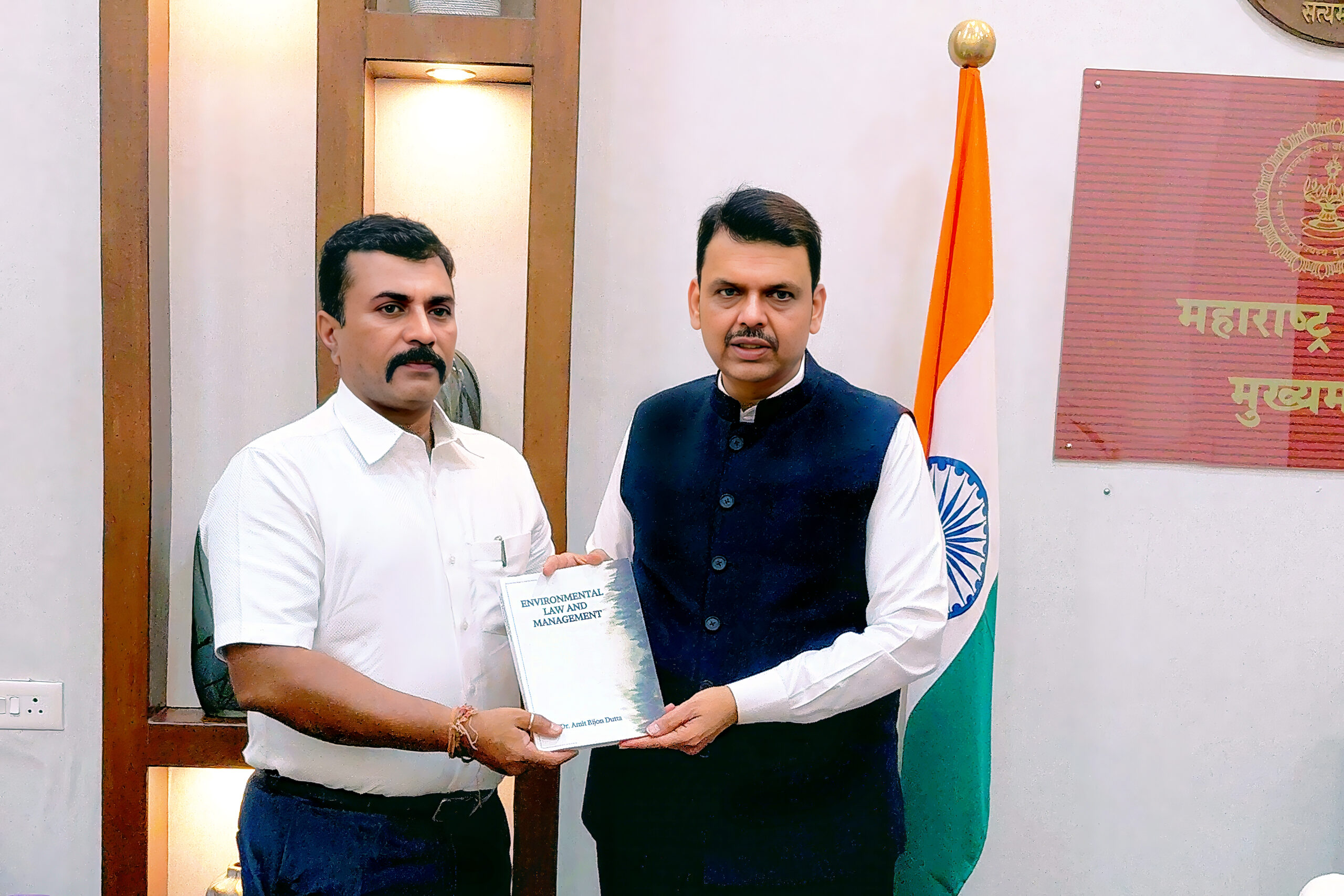 CM Fadnavis Unveils Environmental Law and Management Authored by Dr. Amit Bijon Dutta