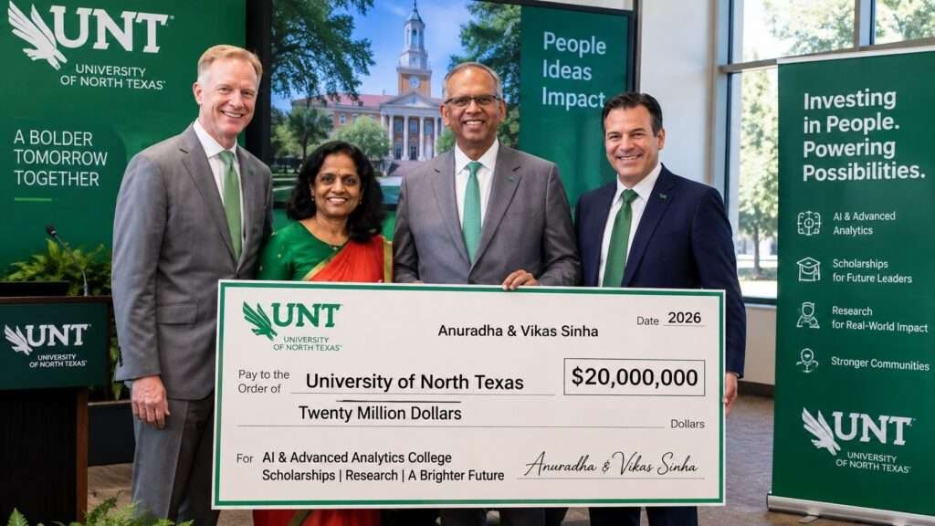 Anuradha and Vikas Sinha Give $20M for AI College at UNT